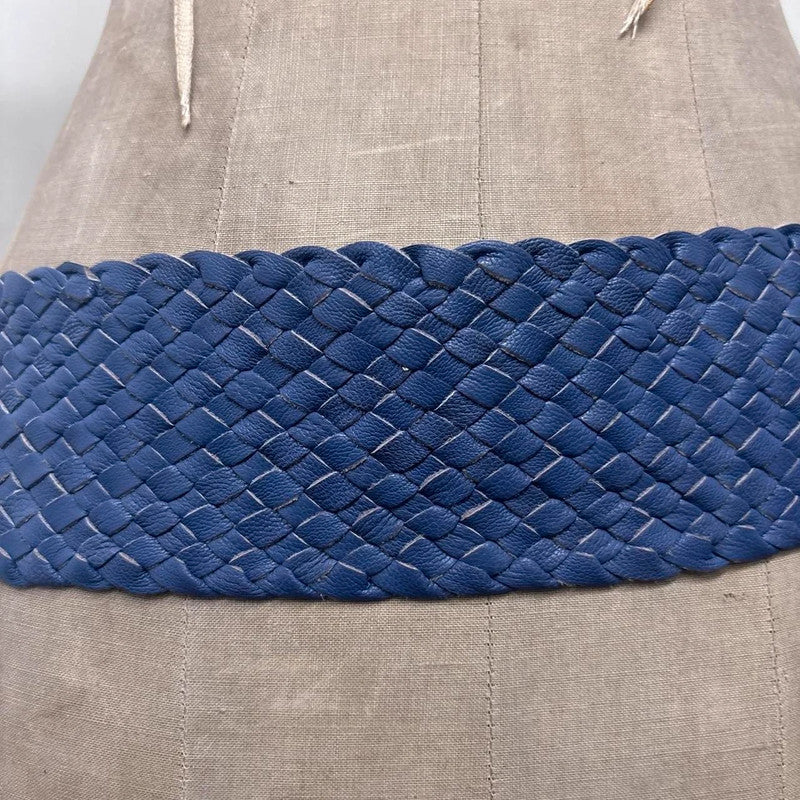 woven leather chunky belt
