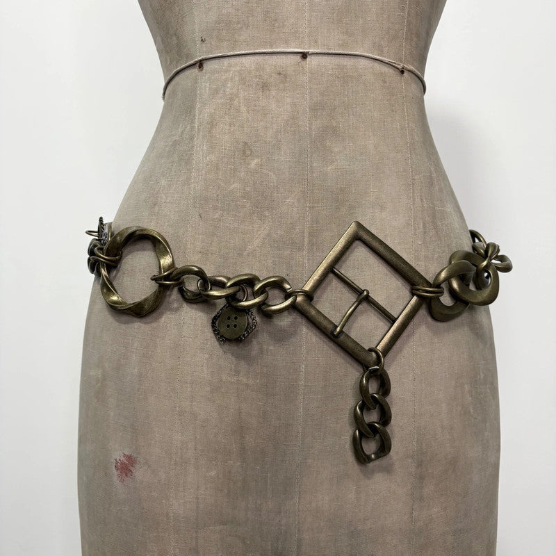 brass metal chain belt