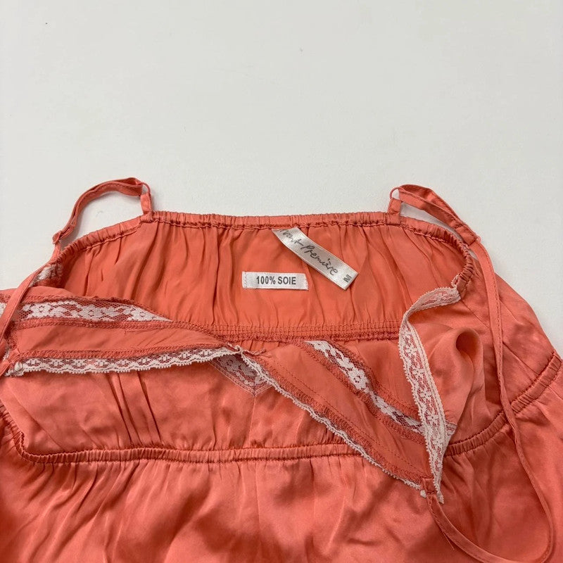 pink lace silk slip dress