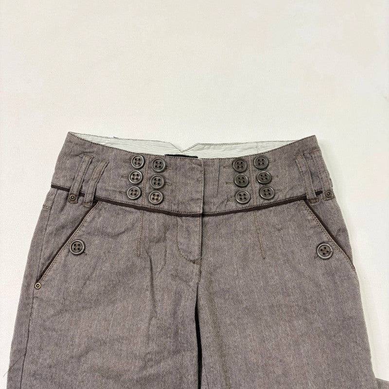 button corset waistband low rise suit pants