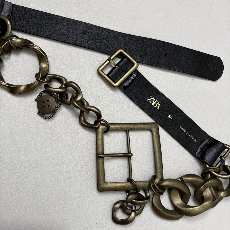 brass metal chain belt