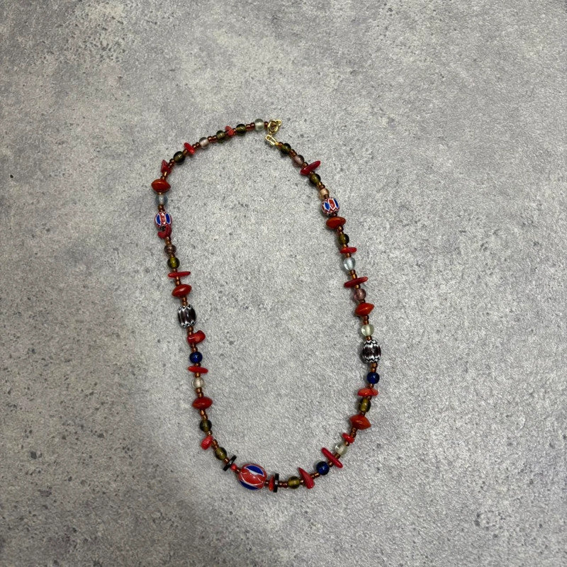 beaded gem necklace