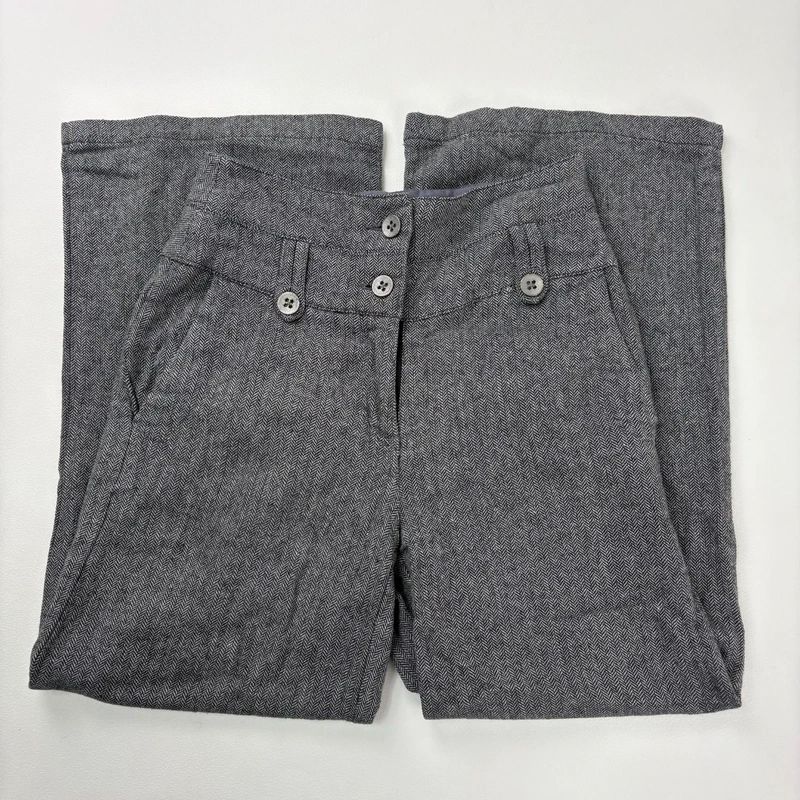flared tweed cropped wide leg pants