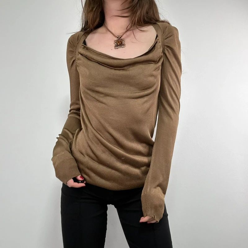 slouchy knit draped top