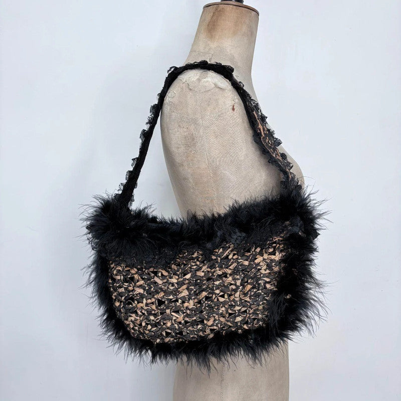 lace fluffy grunge bag