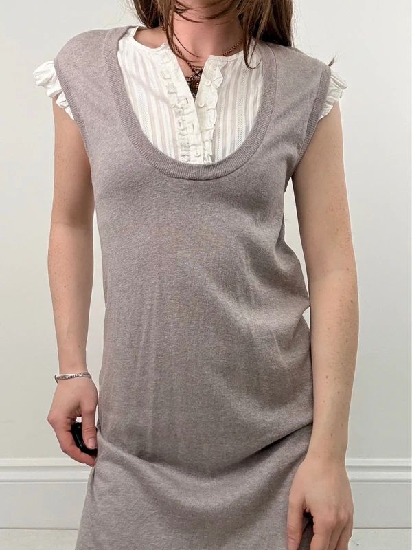 knitted Sandro layered shirt dress