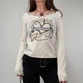 Slouchy long sleeve Graphic Baby Tee