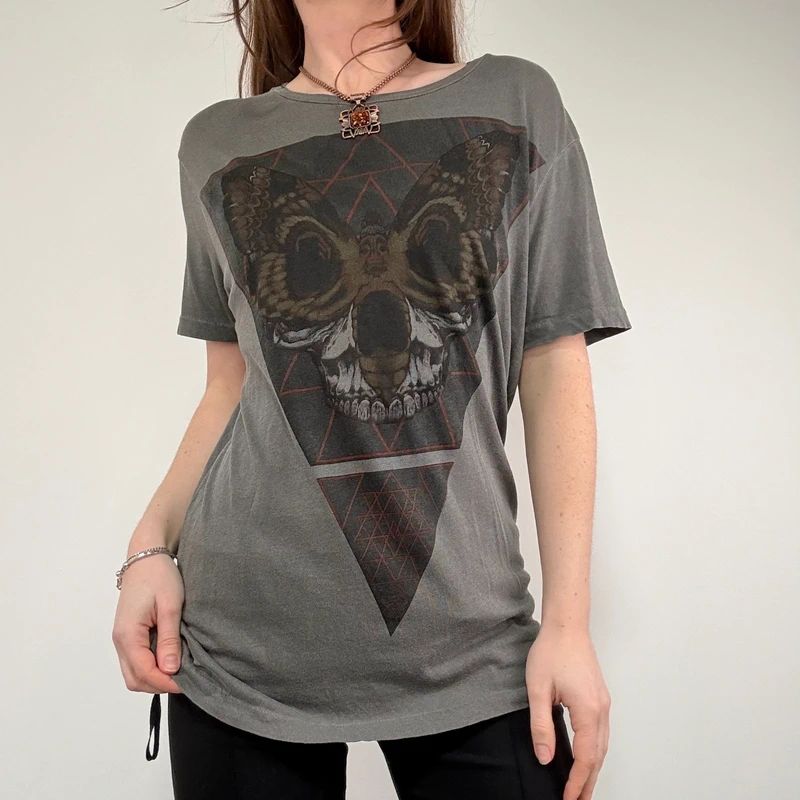distressed grey allsaints grunge t-shirt