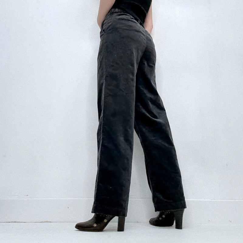 Grey cord uniqlo wide leg trousers