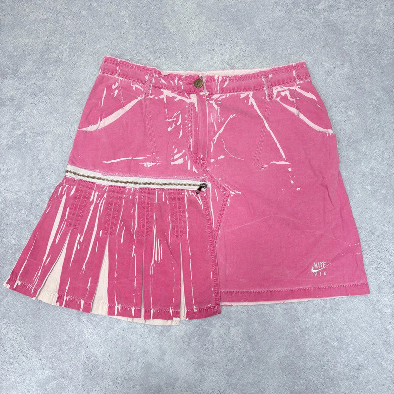 distressed asymmetric mini skirt