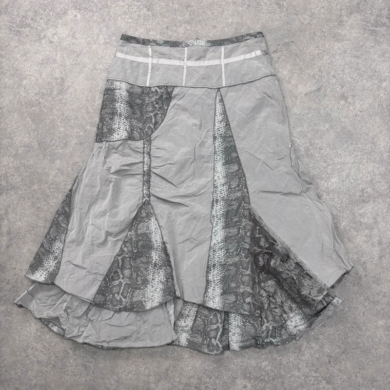 layered puff lace cargo maxi skirt