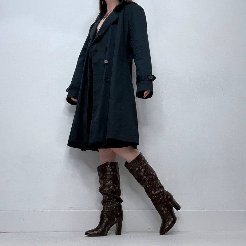navy American vintage trench coat