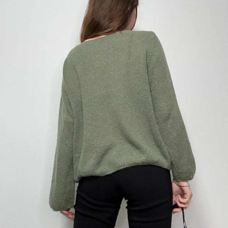 oversized slouchy green mohair jumper