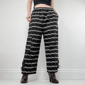 wide leg tartan checked structured trousers