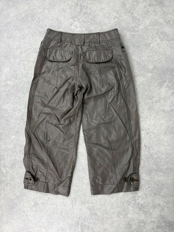 brown stright leg cropped capri pants