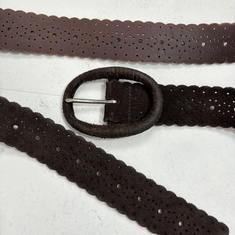 dark brown suede leather belt