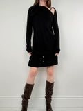 Asymmetric zip long sleeve dress