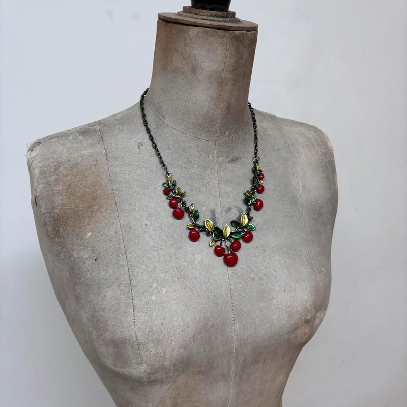 Cherry fruit necklace