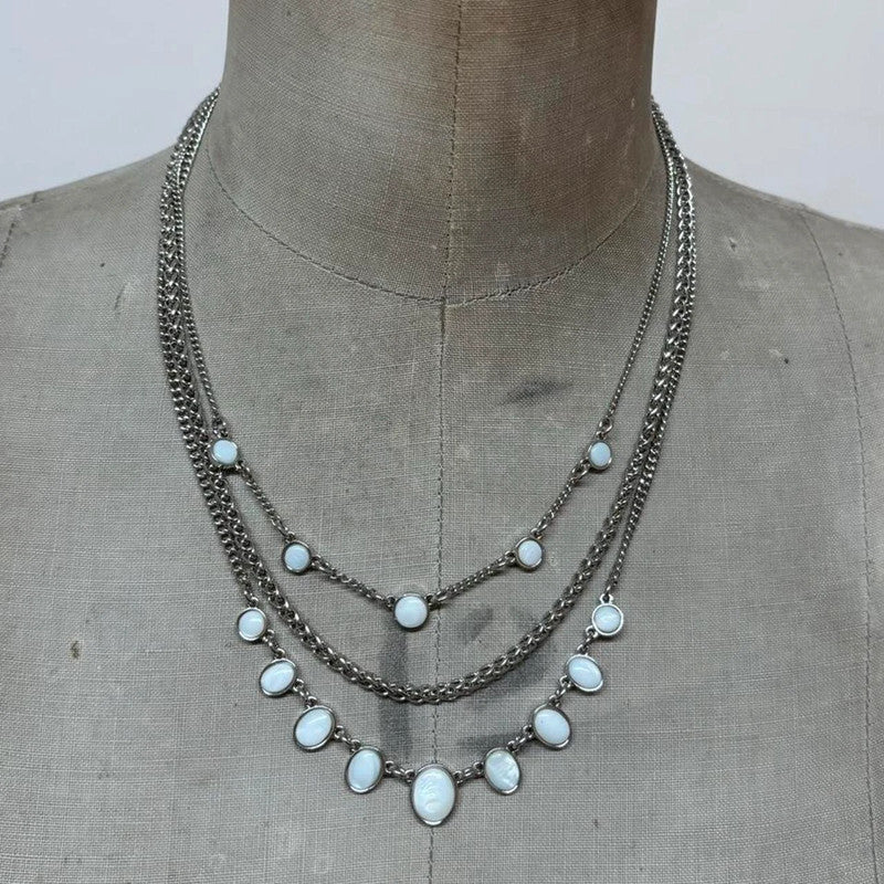 layered pearl chain necklace