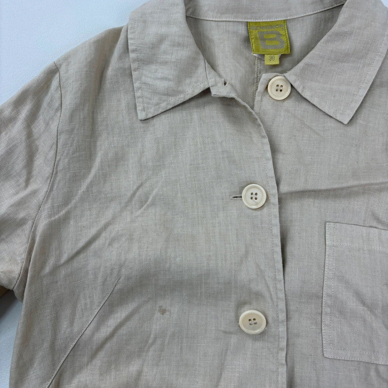 tan linen button chore jacket