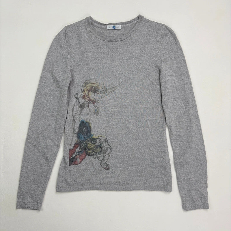 grey wool knit cashmere t-shirt