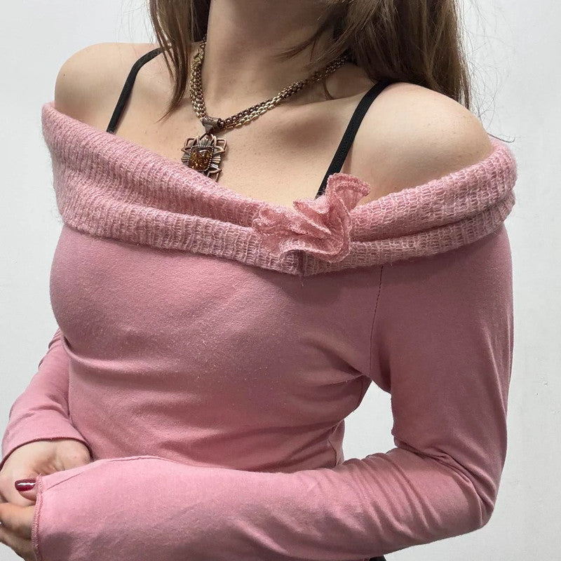 pink mohair slouchy t-shirt