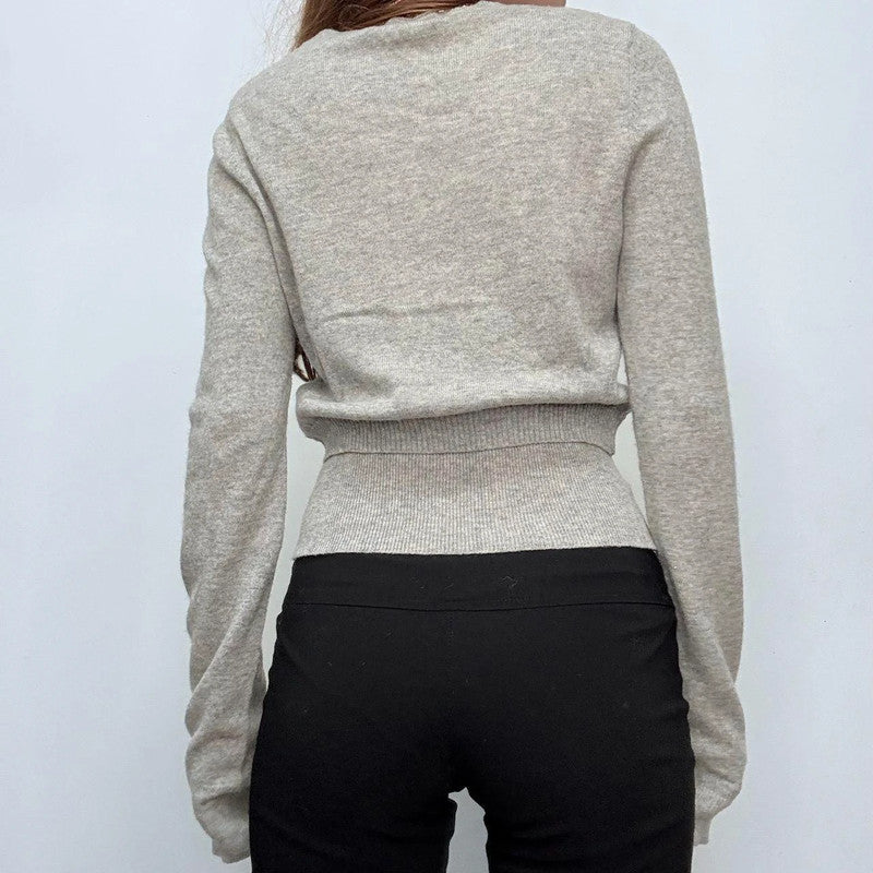 grey cashmere layered jumper