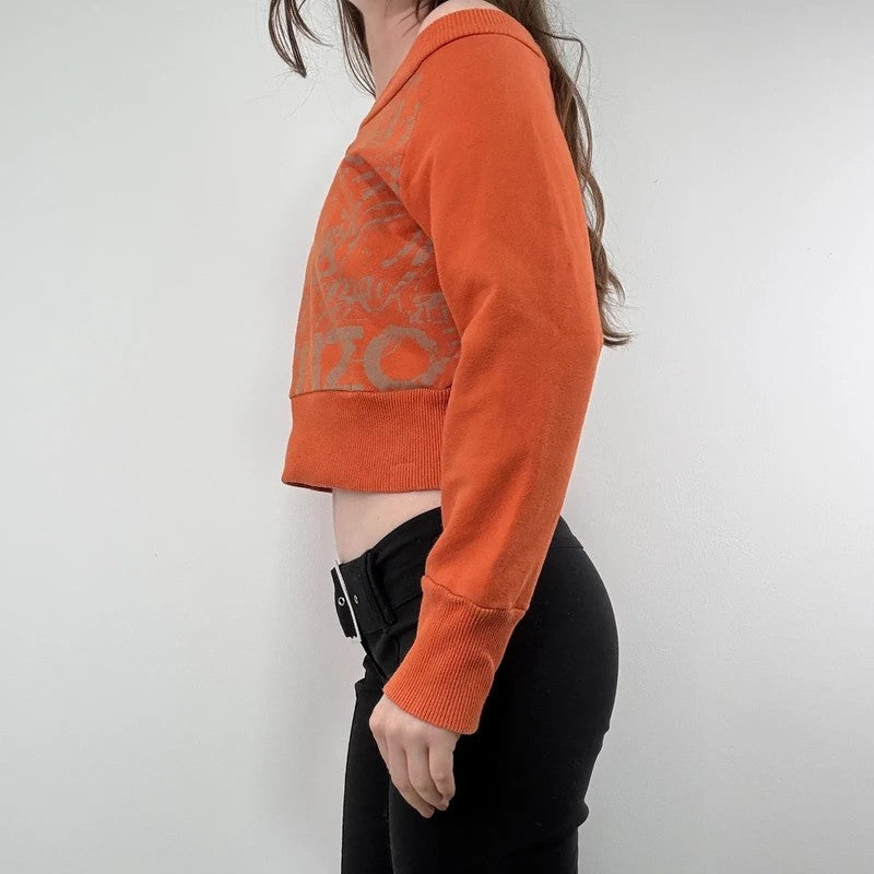 kenzo off the shoulder slouchy cropped sweater