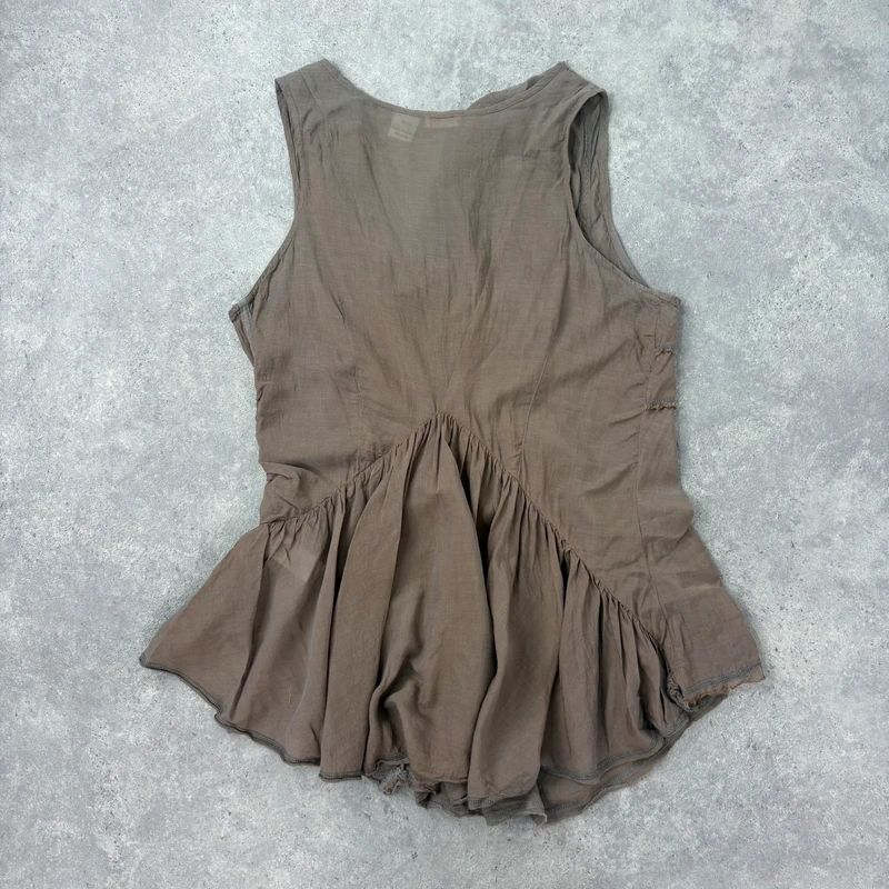 khaki brown draped slouchy asymmetric vest