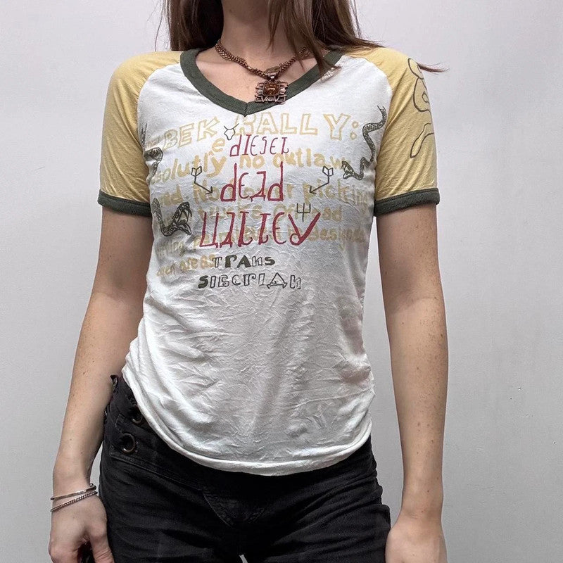 graphic printed Diesel baby tee shirt