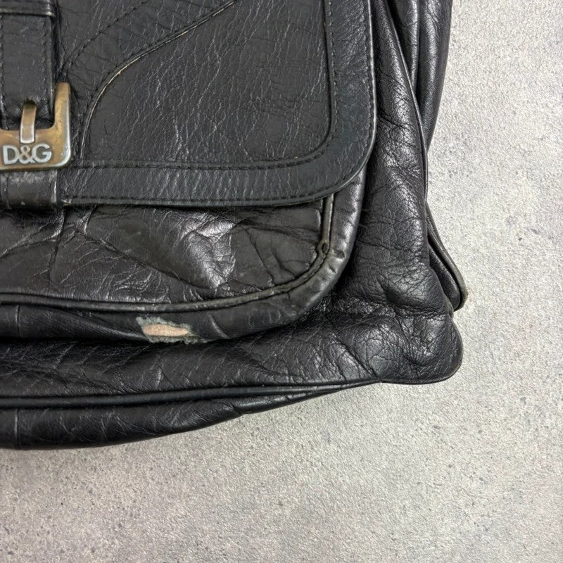 Dolce and Gabanna black leather Y2K handbag