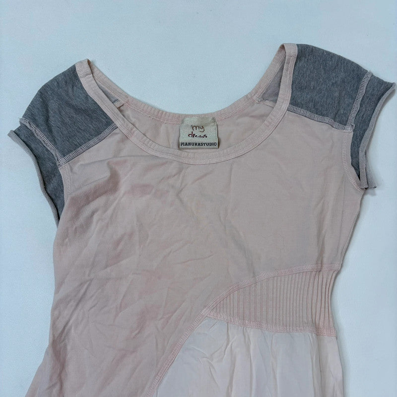 asymmetric pink ruffle dress