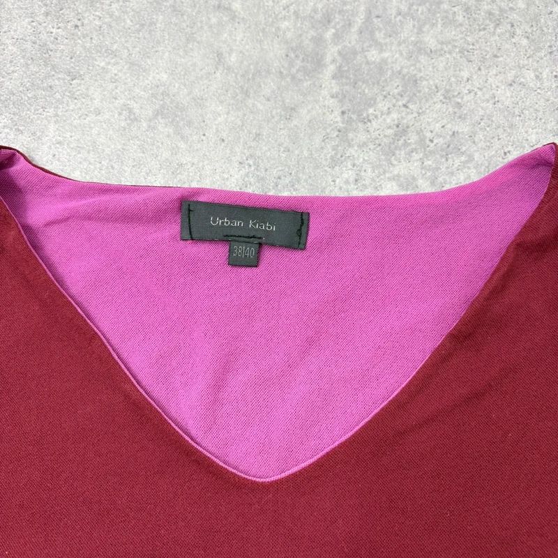 layered burgundy slouchy 3/4 length sleeve t-shirt