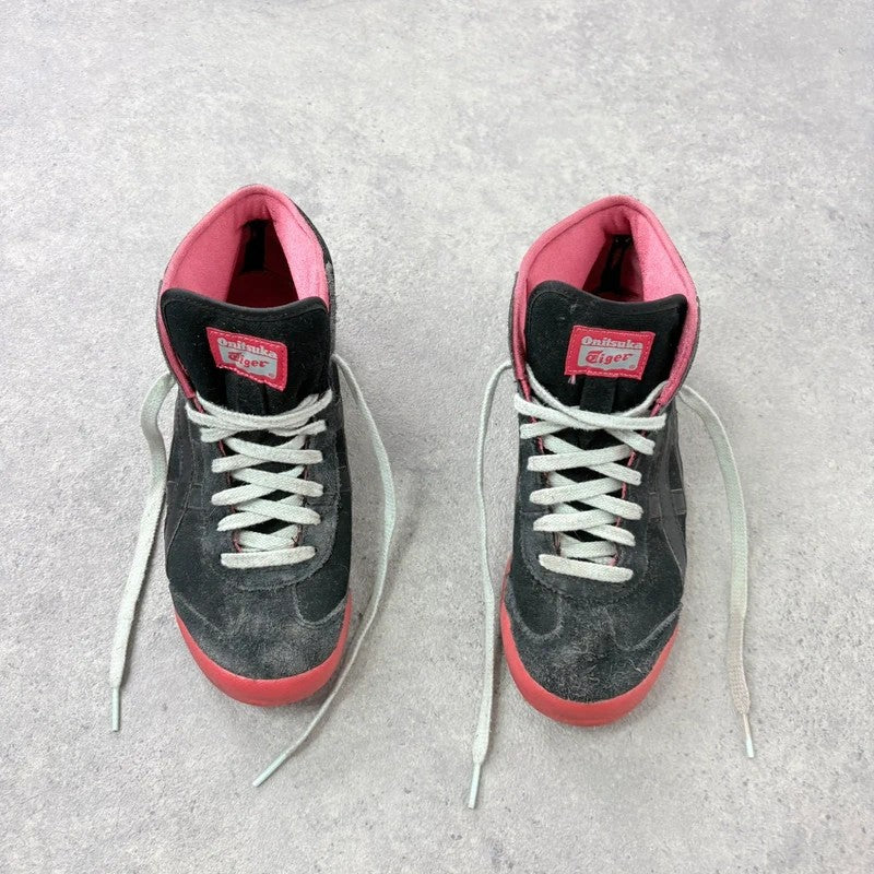 Black leather onitasuka tiger high top trainers