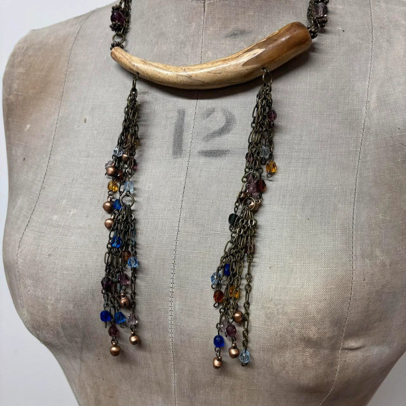 archival horn chain necklace