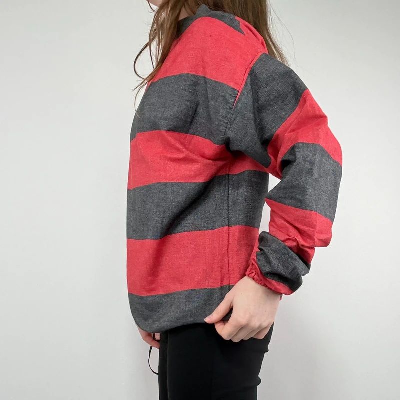 oversized striped cotton chore shirt