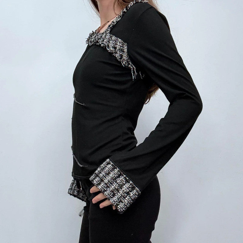 black flared asymmetric t-shirt