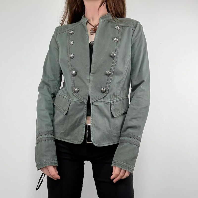 khaki military napoleonic fitted regency jacket