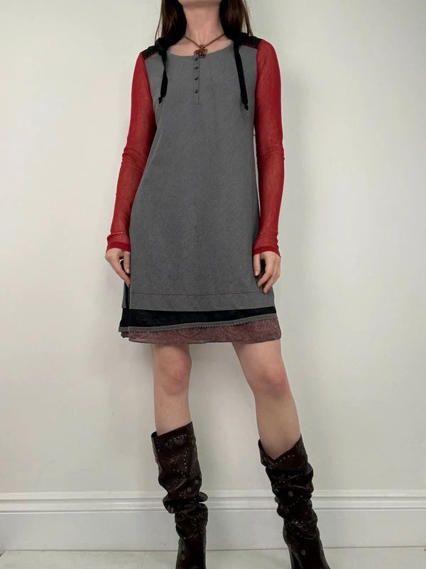 Cop Copine long sleeve a-line grunge mini dress