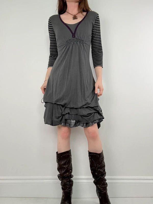 Cop Copine pinstripe gathered midi dress