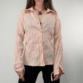 Pink Pinstripe Fitted Y2K Shirt