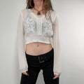 white cotton floral embroidered blouse