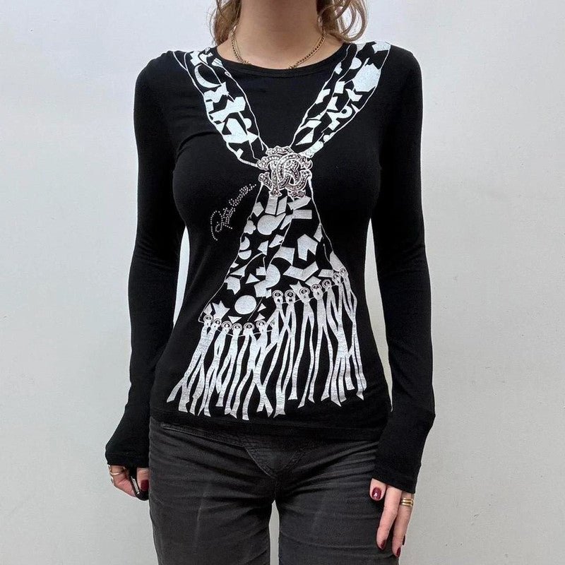 graphic printed cavalli y2k t-shirt