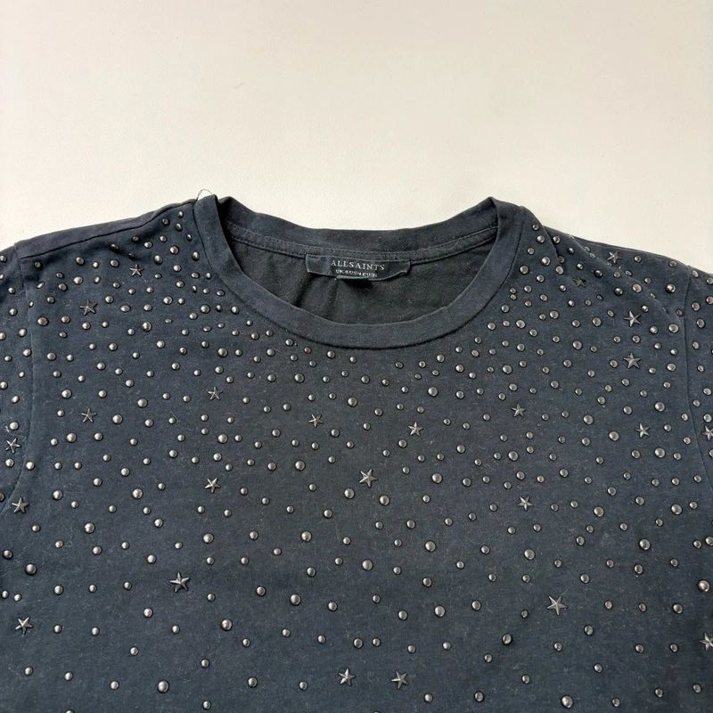 black studded allsaints t-shirt