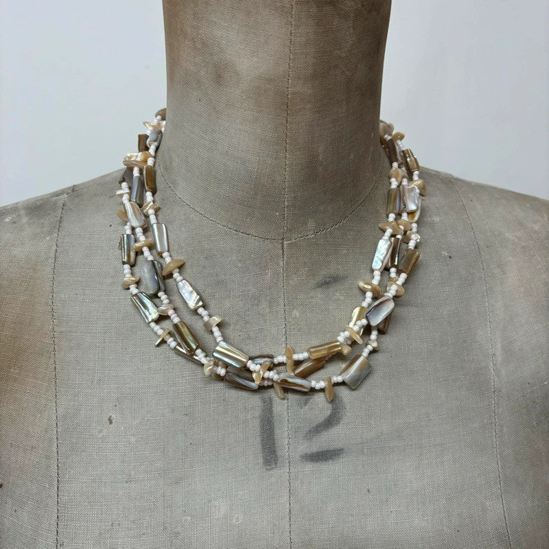 layered pearl beaded necklace