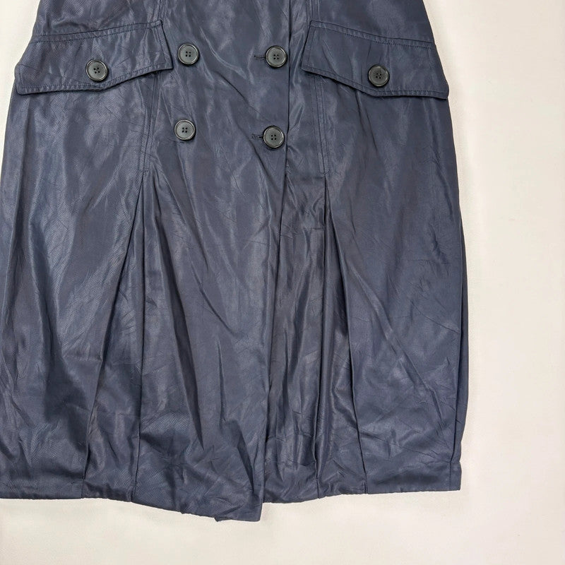 Sarah Pacini navy trench pleated skirt