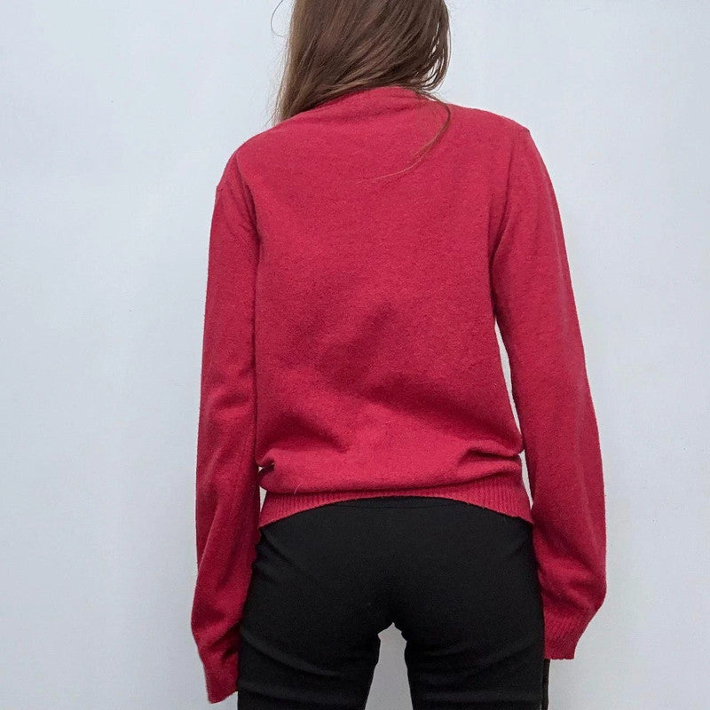 pink salmon oversized wool knitted jumper