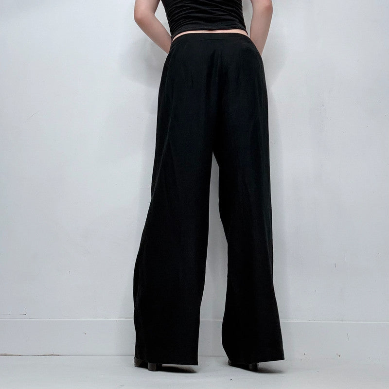 black wide leg  trousers