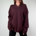 burgundy knitted slouchy wool jumper