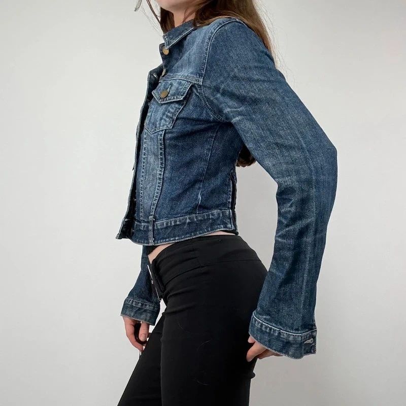 Distressed Cropped Denim Jacket